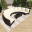 Ensemble de conversation de patio en rotin 5 pièces avec coussin beige-1126203267
