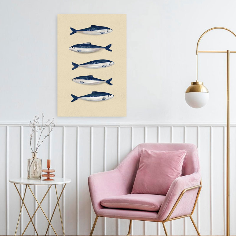 Motif de sardines bleues, H 24 po x l 16 po