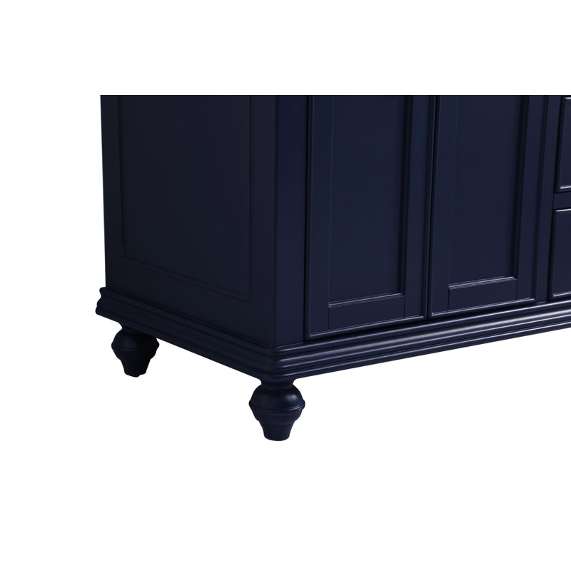 Otto 36'' Single Bathroom Vanity with Top, Blue, Carrara White;Gray Veining
