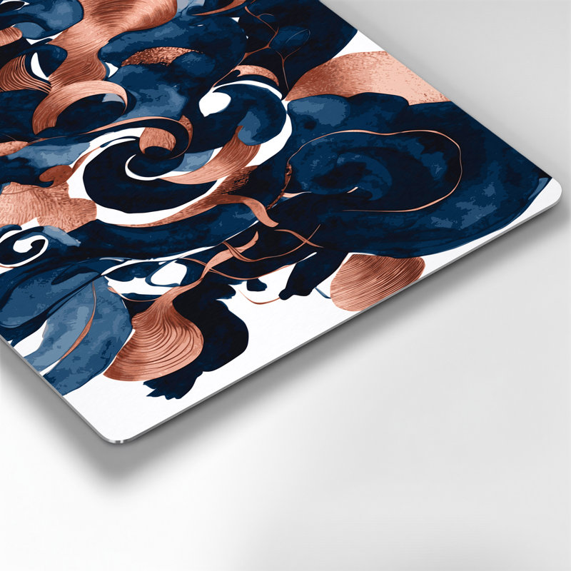 Abstrait aquarelle 30, art mural en métal bleu, H 20 po x l 24 po