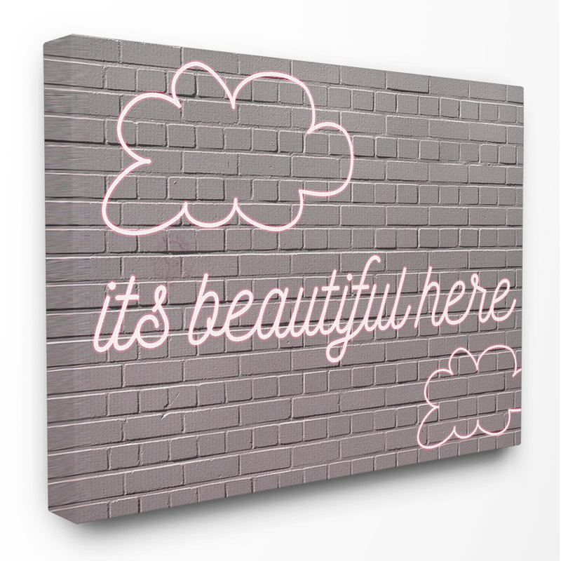 Art textuel encadré, "son magnifique clouds" rose ", H 16 po x l 20 po, Toile