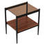 2 tables de bout rectangulaires robustes, en verre trempé et de couleur brune, L 19,1 po x l 15,25 po, H 21,58 po, capacité de charge de 110 lb de 2 tables de salon - teinte supérieure, capacité de charge-928616912-928616915