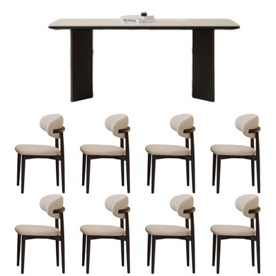 Rectangular modern table and chair