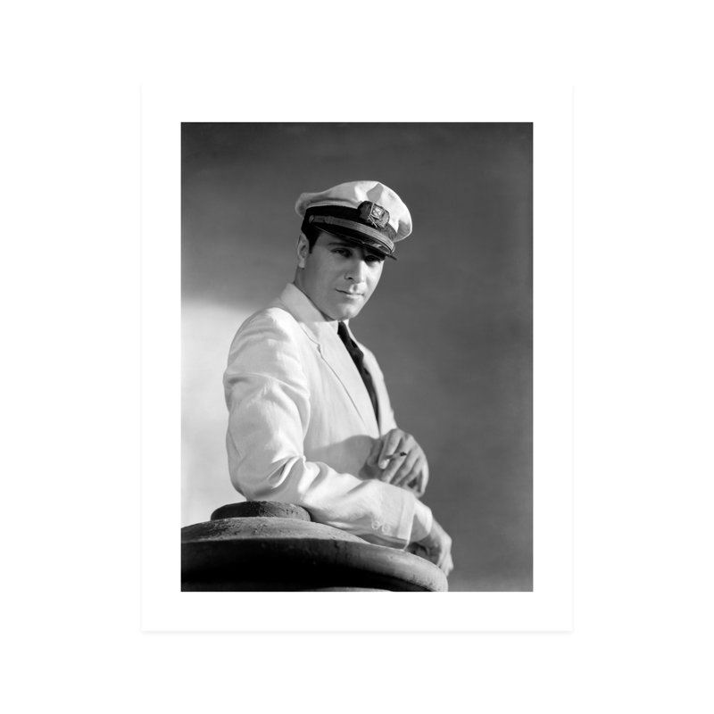 Portrait de Ricardo Cortez - photographie sans cadre, H 10 po x l 8 po