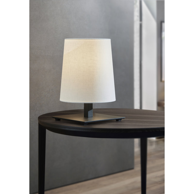 Tonda Table Lamp, Matte Black Silk