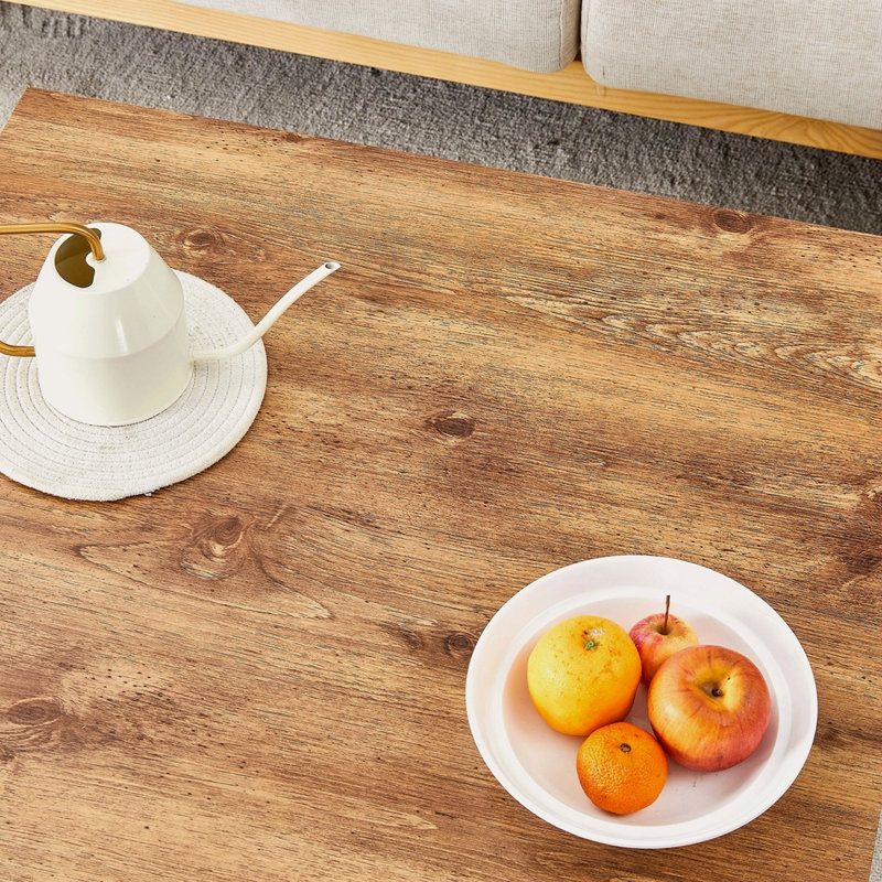 Table basse carrée en panneau de fibres à densité moyenne Style - avec pieds en verre trempé