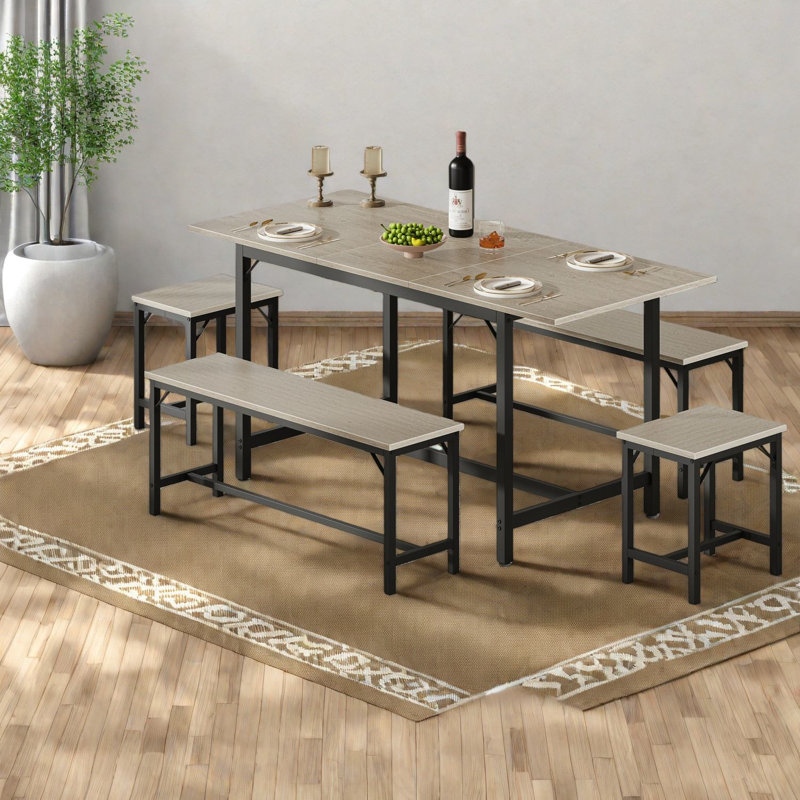 Ensembles de table de salle à manger extensible (doit inclure à la fois la table et la chaise), bois acier