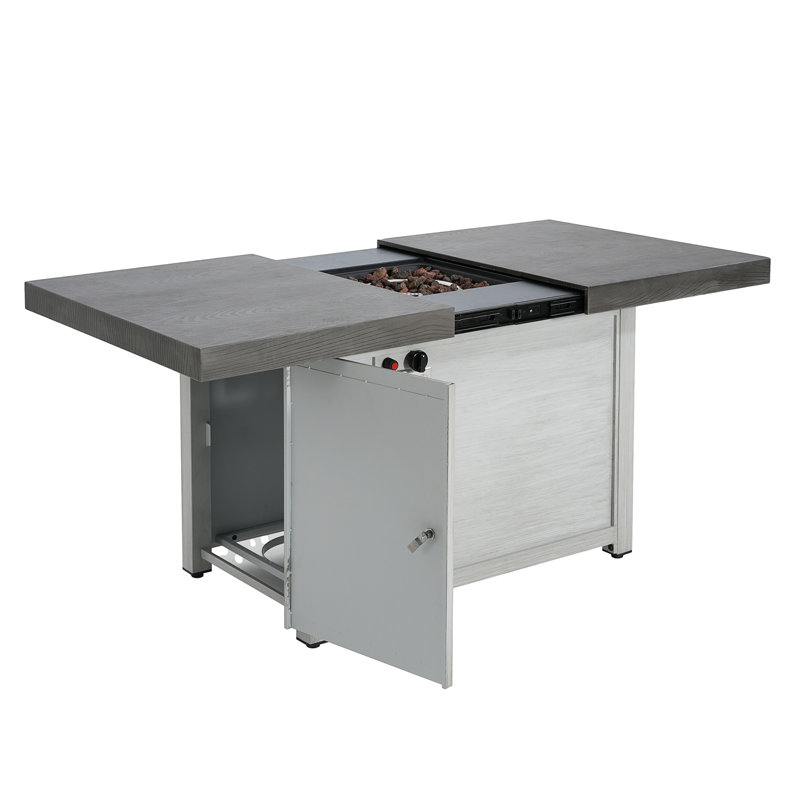 Extendable Rectangle Aluminum Alloy Fire Pit Table
