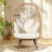 Cilurzo Patio Indoor Outdoor Wicker Lounge Egg Chair with Stands and Cushions-1825945237