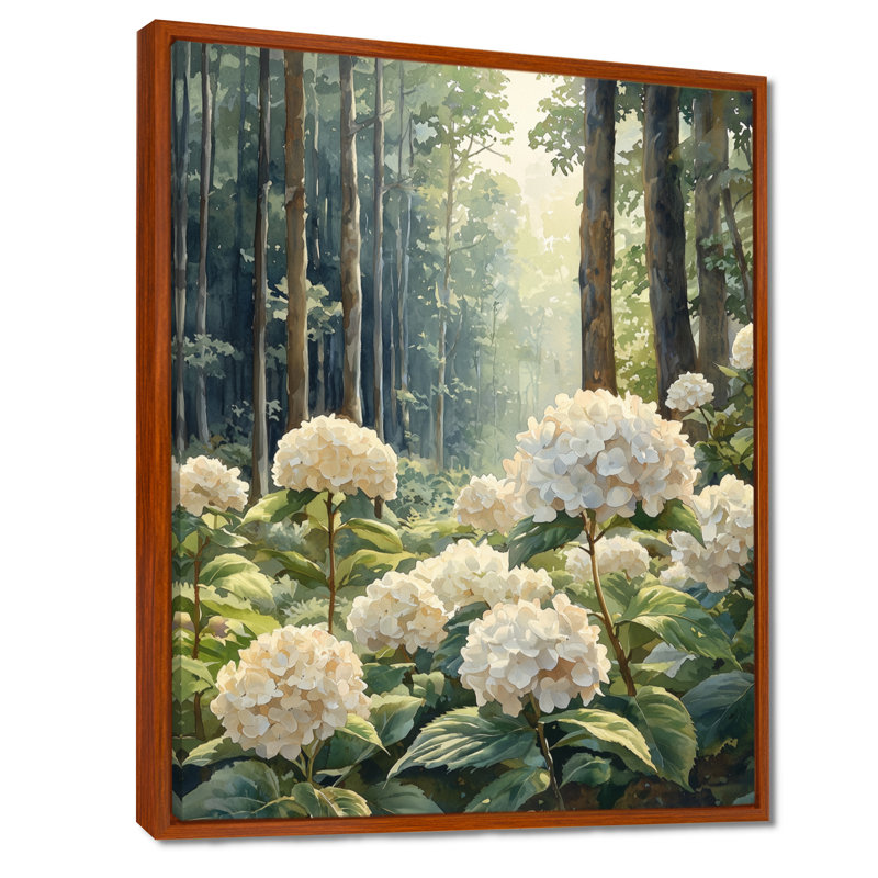 Cropsey - Hydrangea, impression sur toile, Brun, Reproduction avec cadre flottant, H 44 po x l 34 po