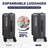 Luggage,With Front Opening,TSA Approved Lock,Hardshell Suitcase,Black