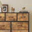 Commode 9 tiroirs en tissu avec plateau en bois Hurd-1596043835