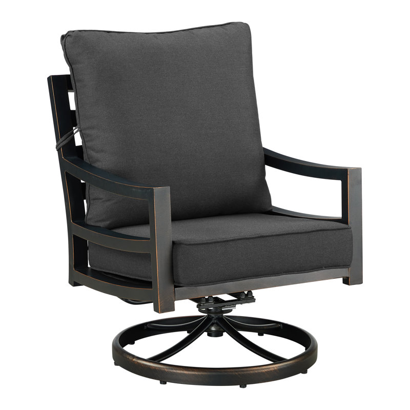 Hudson Outdoor Swivel Lounge Chair, Black