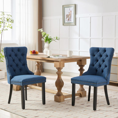 Chaise rembourrée en lin 2, café. Tissu épais, pieds en bois massif, confortable. Cadre en lin Sw6801cf, siège, décoratif.