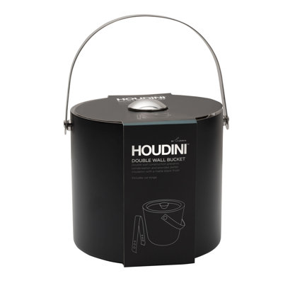Seau à glace Houdini, pinces incluses, noir