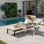 Chaises longues d'extérieur en rotin pour piscine, méridienne de patio-598582553