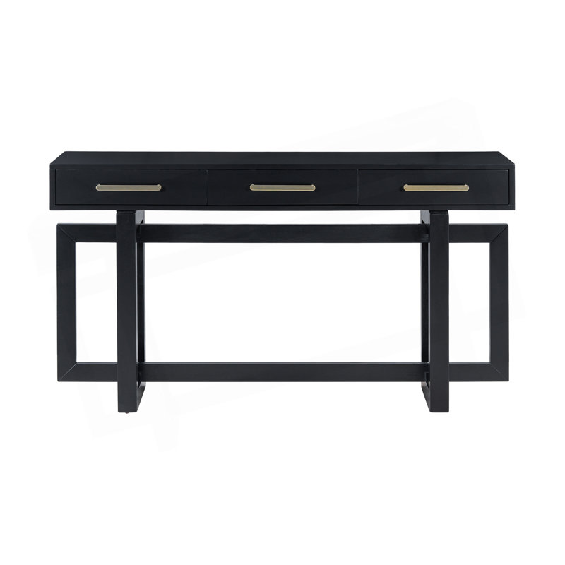 Console en bois massif 57 po Nerene, Noir