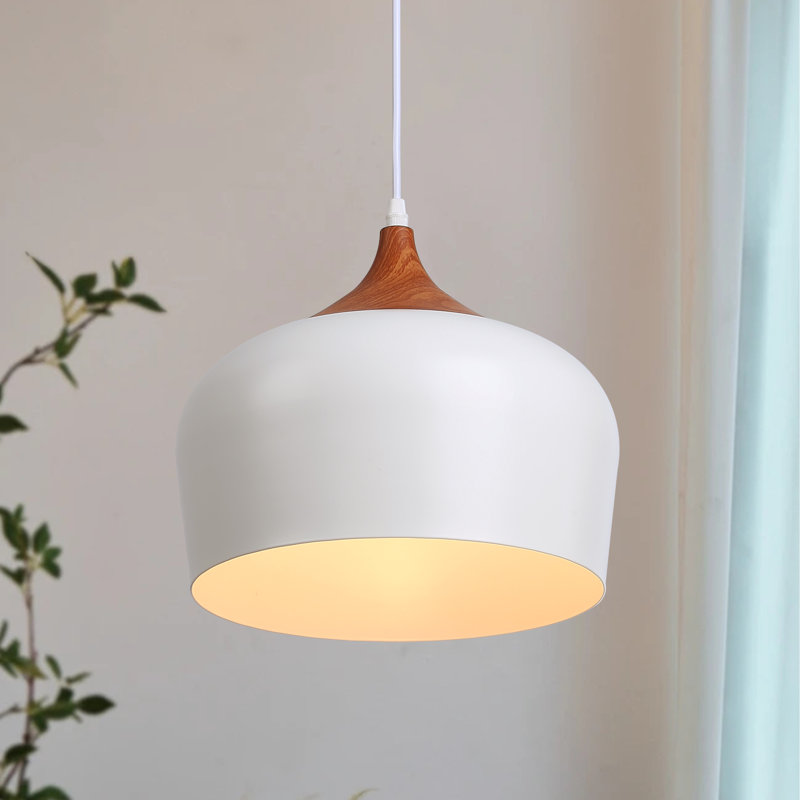 Luminaire suspendu moderne dôme blanc 11,8 pouces