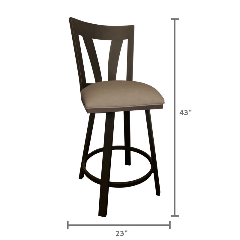 Swivel Upholstered Counter Stool with Metal Frame, Bar Stool (30" Seat Height)