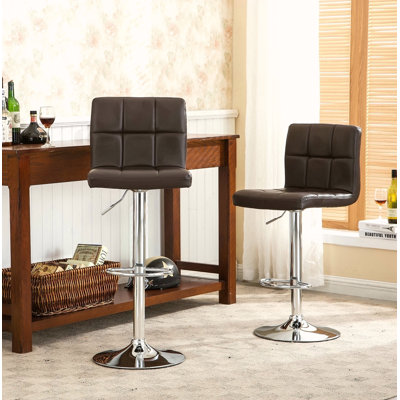 Tabouret de bar pivotant réglable en similicuir, ensemble de 2