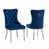 Navy Blue Velvet-Sliver Leg