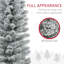 7Ft Artificial Pencil Christmas Tree With 405 Snow Flocked Tips, Metal Base, Realistic Xmas Tree