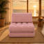Pouf pliable une place en velours côtelé rose de 160 cm, canapé moelleux et confortable pour salon, chambre et dortoir.