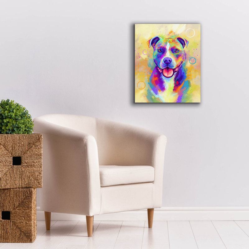 «Pop Art Pit Bull 4» par Furbaby Affiliates, art mural sur toile, H 24 po x l 20 po