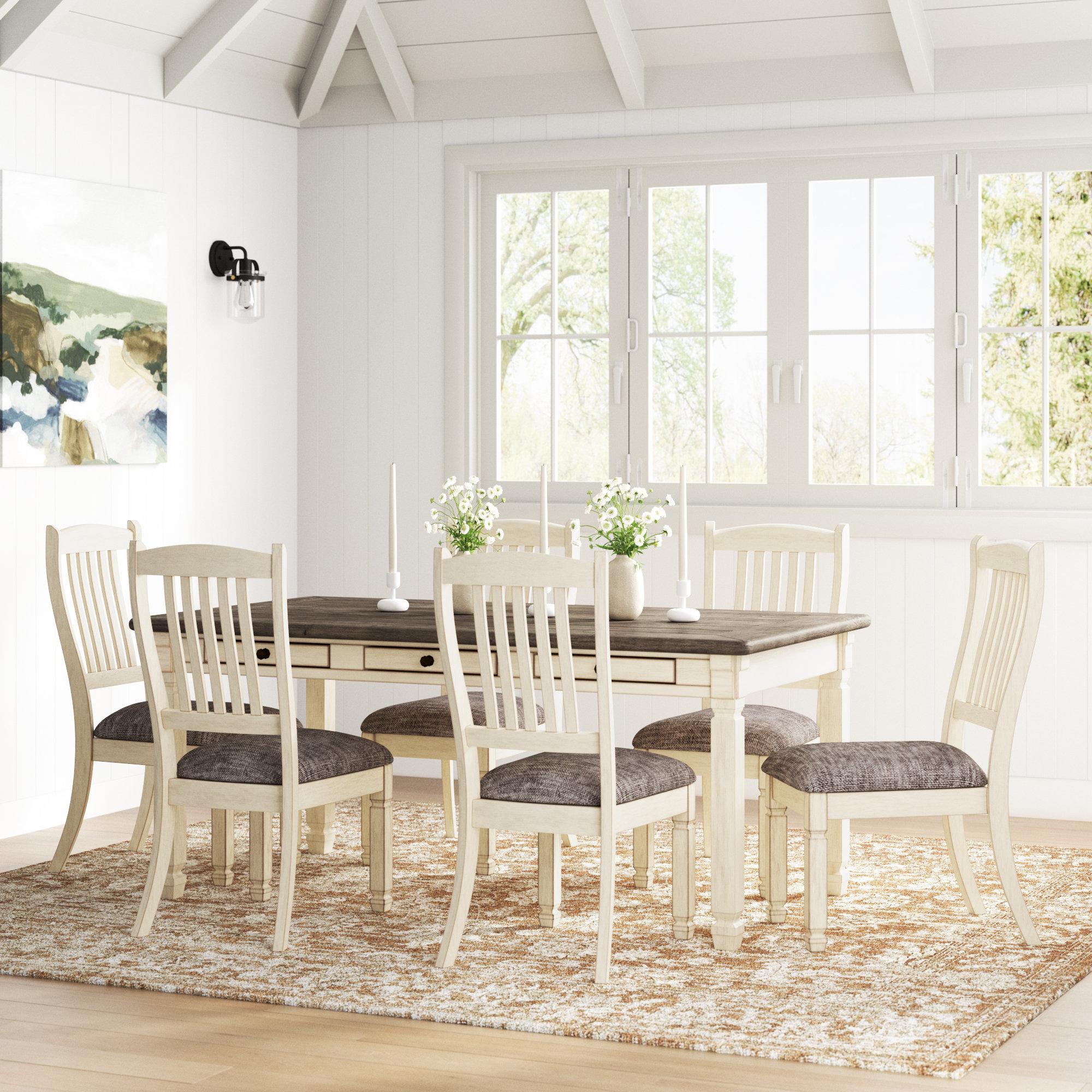 Rosalind Wheeler Chailey 7 Piece Dining Set & Reviews | Wayfair
