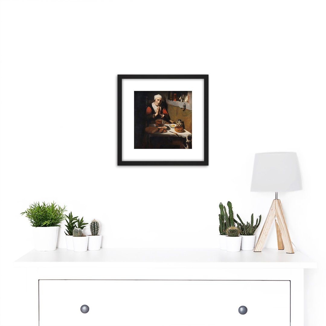 Old Woman Saying Grace The Prayer Without End by Nicolaes Maes - Single Picture Frame Painting