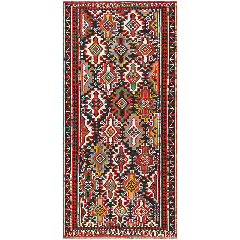 Tapis kilim tribal rétro tissé à plat