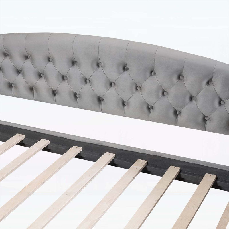 Modern and Stylish Button Daybed,for Small Spaces, Gray, Full/Double