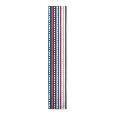 Cyonna Rectangle Striped Independence Day Polyester Table Runner