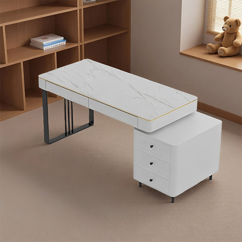 Bureau haut de gamme élégant et luxueux, H 29,52 po x l 47,24 po x P 23,62 po, Noir, Blanc
