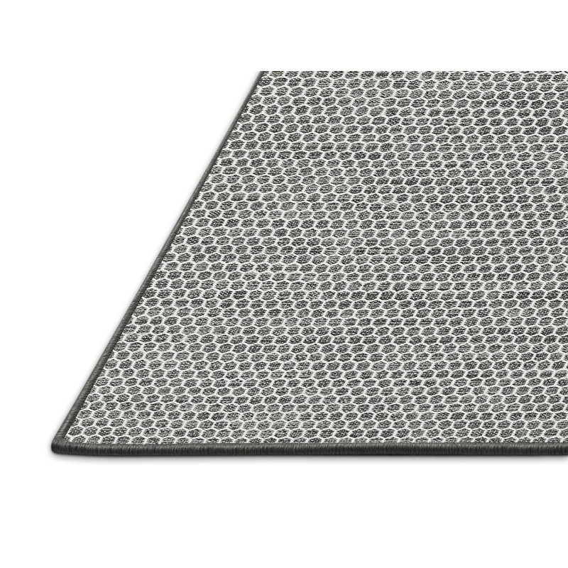 Tapis noir/gris clair contemporain, Rectangle 3 pi x 5 pi