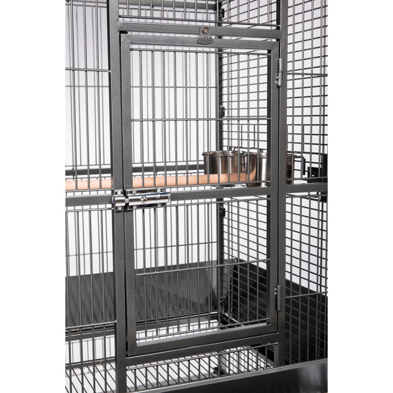 Large Black Dome Top Bird Cage with Stand