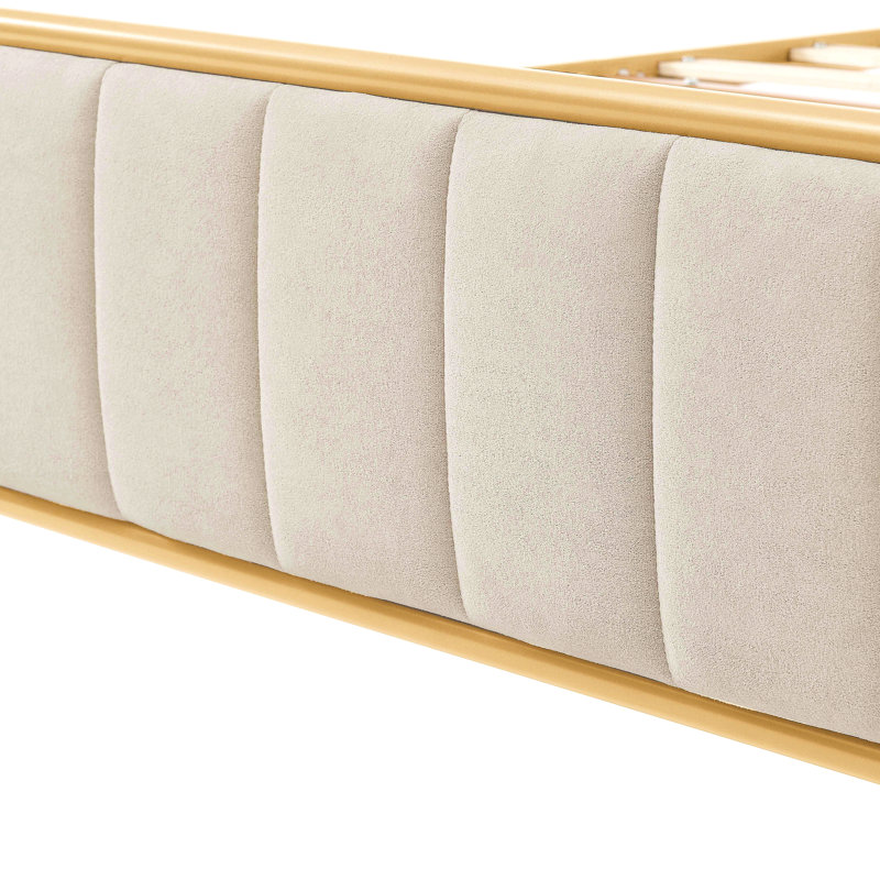 Structure de lit tapissier Ashley, Khaki