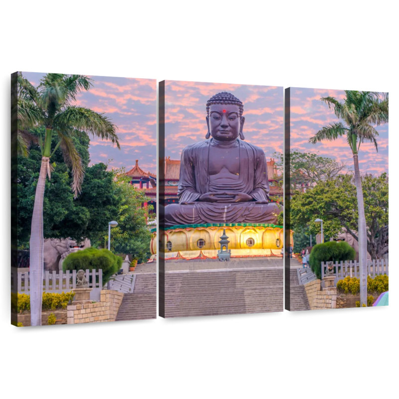 Statue de grand Bouddha Adella Changhua, H 20 po x l 33 po