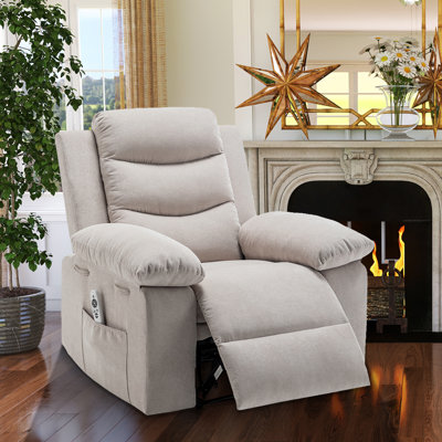 Harvey 38.1" W Microfiber Power Recliner, Heater