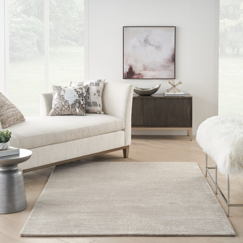 Laurene Abstract Area Rug in Taupe/Ivory, Rectangle 4' x 6'