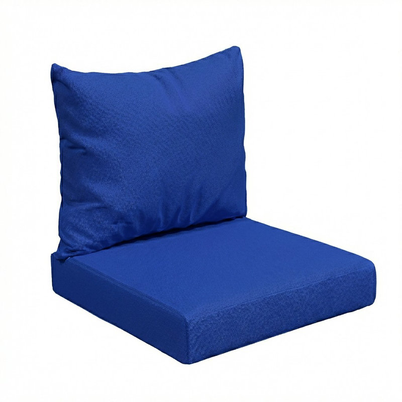 Sunbrella Outdoor Solid Knife Edge Deep Seating Pillow and Cushion Set, 23 in W x 27 in D x 5 in H