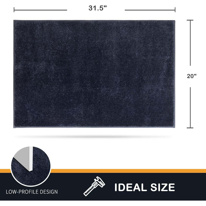Dirt Trapping Door Mat 20" X 31.5", Non-Slip Machine Washable Entryway Rug, Dog Doormat, Indoor Front Door Mat,  Absorbent Entry Rug For Muddy Shoes & Paws, Navy Blue