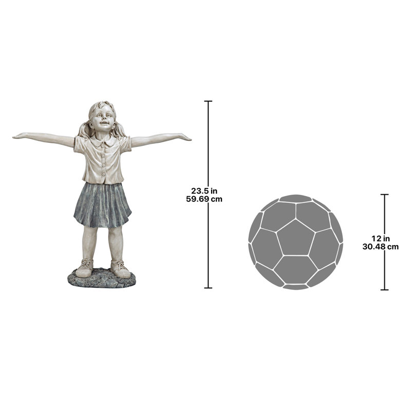 Statue enfant du jardin optimiste espère