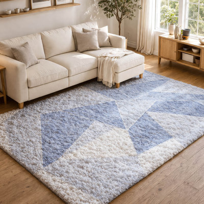 Premium Machine Washable Dream Shag ADS636 Geometric Rug