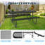 Clarenc Rectangular Metal Outdoor Picnic Table-730148194-734291085