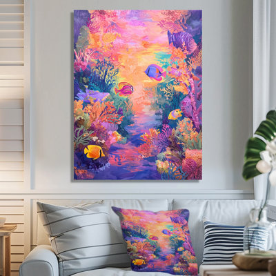 Coral Reef Fish Paradise I - Animals Metal Wall Art, Coral Metal Print