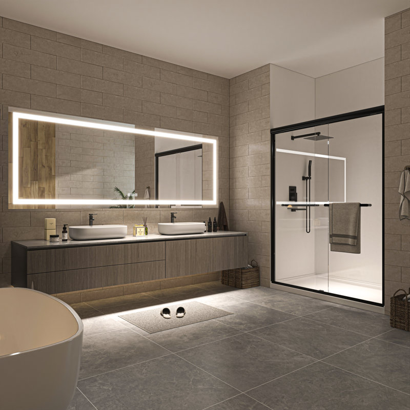 Ulrika Flat LED Mirror, Rectangle, 96" x 36"