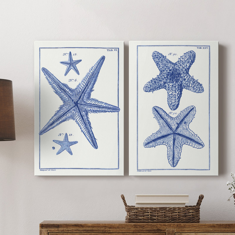 Blue Sea Stars III - Toile tendue avec châssis de qualité supérieure - Prêt à accrocher, H 18 po x l 24 po