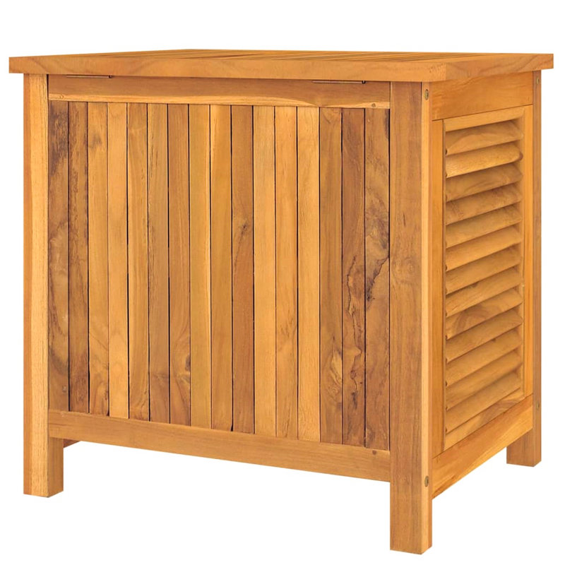 Rosalind Wheeler Cutaio 60cm W 97L Water Resistant Teak Solid Wood Deck Box in Brown