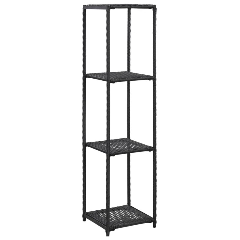 Bookshelf Storage Shelf Open Shelf Bookcase Household Shelf Poly Rattan, 11.8" x 11.8" x 47.2"
